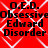 Red background with white diamond pattern and repeated black text reading "O.E.D. Obsessive Edward Disorder" in four quadrants.