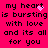 Pixelated text on bright pink background with animated heart symbols appearing and fading near 'my heart' text.