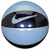 A circular icon with a light blue outer ring and dark gray inner band containing a white Nike swoosh logo over two small white squares.