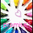 Colorful pencil radiating from center with pink heart and text 'promis' then 'infinity' in pink.