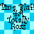 Pixelated text and symbols on a blue checkered background with repeating patterns.