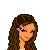 Pixel art contact sheet showing two frames of an animated icon featuring a cartoon woman in a purple dress with brown hair and a star symbol below text reading "Jewish princess".