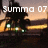 Animated scene with a dark silhouette of a figure against a sunset sky, featuring text overlays that change across frames.