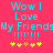 A static image with cyan text on a bright pink background displaying "Wow I Love My Friends!!!!!!" and five pixelated hearts below.