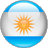 Static circular icon featuring the Argentinian flag design with a sun symbol, rendered in pixelated style on gray background.
