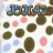 Animated icon with blue text changing across frames over a background of brown, pink, and light blue circles on white.
