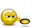 Animated yellow emoji face with changing expressions and coin-throwing actions across three of