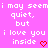 Pixelated text on a bright pink background with two identical red heart symbols at the bottom right of each mirrored phrase.