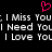 A black background displays repeated white text phrases with a pink pixelated heart symbol above the text.