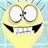 Four cartoonish round icons with large white eyes and wide grinning mouths showing teeth, arranged in a on a pixelated background