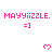 Pink pixelated text and emoticons on white background with gray corner overlay, showing sequential heart animation.