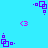 Pixelated purple and pink shapes on a cyan background, with multiple instances of overlapping squares and curved lines.