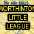 Static image with yellow background and baseball-themed elements, displaying text overlays including 'NORTHINTON LITTLE LEAGUE', 'DIAMONDS shortstop 7-1', and 'Merryman #8' in black and yellow fonts.