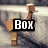 Pixelated 3D block character with brown body and white top stands on stone surface, then appears in grassy field, finally rests on ground beneath text.