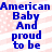 A 4-frame animated contact sheet showing a patriotic-themed buddy icon with blue text over an American flag background, cycling through repeated phrases.