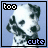 A 48x48 pixel animated buddy icon featuring a cartoon dog with black and white spots, displayed in two sequential frames showing the dog's mouth movement from closed to open.