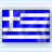 Static pixelated image of a rectangular flag with blue and white horizontal stripes and a white cross on a blue square in the top-left corner.