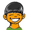 Four cartoon-style character portraits arranged in a , each with distinct facial features and clothing colors