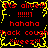 Pixelated red text on black background with yellow jagged border, repeating phrases including "Its alive!!!" and "hahaha" in a
