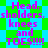 Static image with repeated text 'Head, sholders, knees and TOES!!!' in purple on green and blue background.