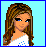 Pixel art contact sheet showing a 3x3 grid of animated frames featuring a cartoon woman in cheerleading attire with text phrases below each frame.