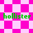 Green text 'hollister' appears over pink and white checkered backgrounds with diamond patterns.