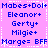 Pixelated text on pink background with blue lettering and white dotted borders, repeating identical text across two