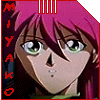 Anime-style character with pink hair and green eyes, displayed in a of six showing variations in text color and border style