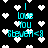 Black background with white pixelated hearts and cyan text reading "I Love You Steven <3" in a repeating pattern.