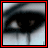 A 4x4 contact sheet of animated frames showing a close-up eye with red text overlays that change across frames, bordered by red outlines on a gray background.