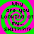 Four identical display a green and pink spiral background with black pixelated text reading 'why are you looking at my... SHIT?!?!?'