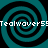 Teal and black spiral pattern with repeated text "Tealwaver59" in white pixelated font across the image.