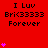 Red background with black text 'I Luv Bric3333 Forever' and pink heart animations in a