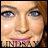 A pixelated close-up of a person's face with visible eyes, nose, mouth, and hair; the right side shows slightly different facial expression and lighting.
