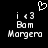 Pixelated black-and-white icon with a heart symbol above text reading 'i 43 B0m Morgeo' in three lines.