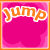 A 3x2 contact sheet of six animated frames showing a pink floral background with orange text and a central flower animation.