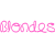 Animated contact sheet showing multiple frames of a pink text-based buddy icon with repeated 'bqst' and 'Blondes' text alongside colored squares and circles on white background.