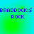Pixelated blue text 'BRADDOCK:S' and 'ROCK' on a gradient background of cyan, green, and light blue with faint circular patterns.