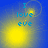 Blue background with yellow glow and blue text reading "I love eve" in four showing animation changes