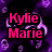 Pixelated image with pink text reading 'Kylie Marie Rocks Your SOCKS!' over a purple and black background featuring heart-shaped patterns.