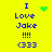 Yellow background with blue text reading "I Love Jake !!!! (333" and green pixelated symbols changing across frames.