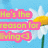Pixelated image with pink text boxes containing yellow-green lettering over a blue sky background, featuring a white daisy with a yellow center and green stem on the right.