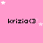 Pink background with white stars and repeated black text 'krizia<3' in a pattern