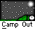 Animated sequence showing a nighttime campsite with a tent, moon, stars, and a shooting star moving across the sky.