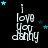 Black background with white text reading "I love You Danny" and scattered cyan stars, arranged in a of nine identical