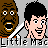 Pixelated cartoon faces in a with text "Little Mac" repeated below each