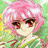 Pixelated anime-style character with pink hair and red eyes on left, black background with white text 'Anime IM' and signature on right in a 48x48 contact sheet layout.