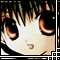 Anime-style character face with large brown eyes and green-brown hair, displayed in a of four showing different border colors