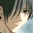 A 48x48 pixel animated buddy icon featuring a side-profile anime character with dark hair and light skin on the left, transitioning to text reading "Anime IM" in white pixelated font above "COM" on a black background on the right.