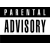 A split-screen contact sheet showing two static frames of a pixelated icon: left side displays "PARENTAL ADVISORY" text in black and white, right side shows "Original Icons .com" in green on dark green background.